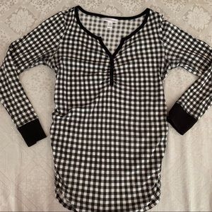 Motherhood Maternity Checkered Long Sleeve Shirt